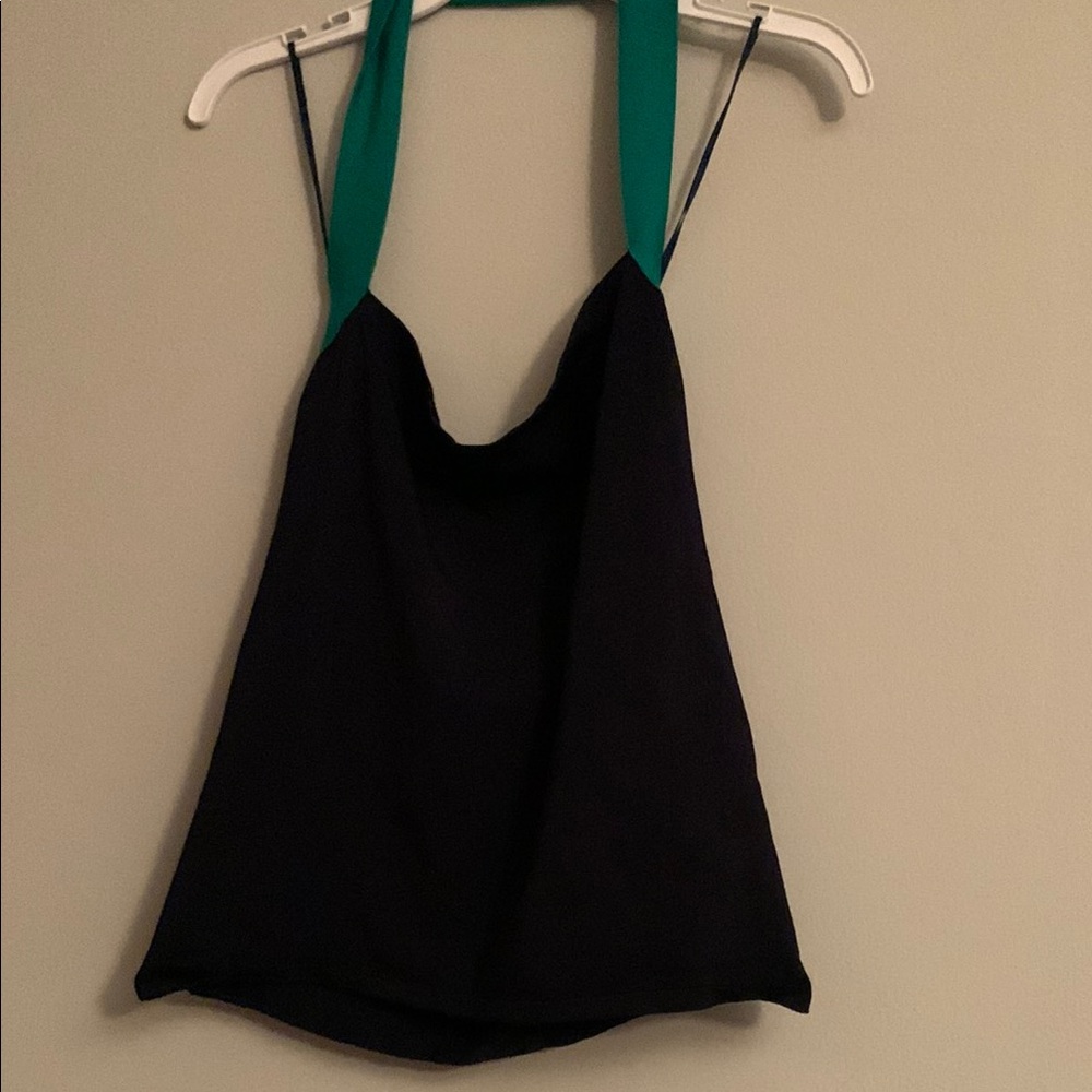 Ralph Lauren Black and Green Halter Top - Preloved